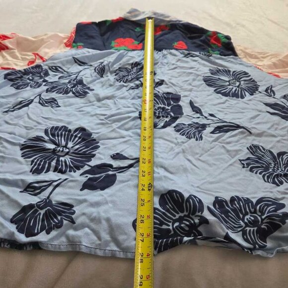 Plus 3X Maeve x Anthropologie Paz contrast button down shirt blouse red blue 4 - Picture 9 of 10